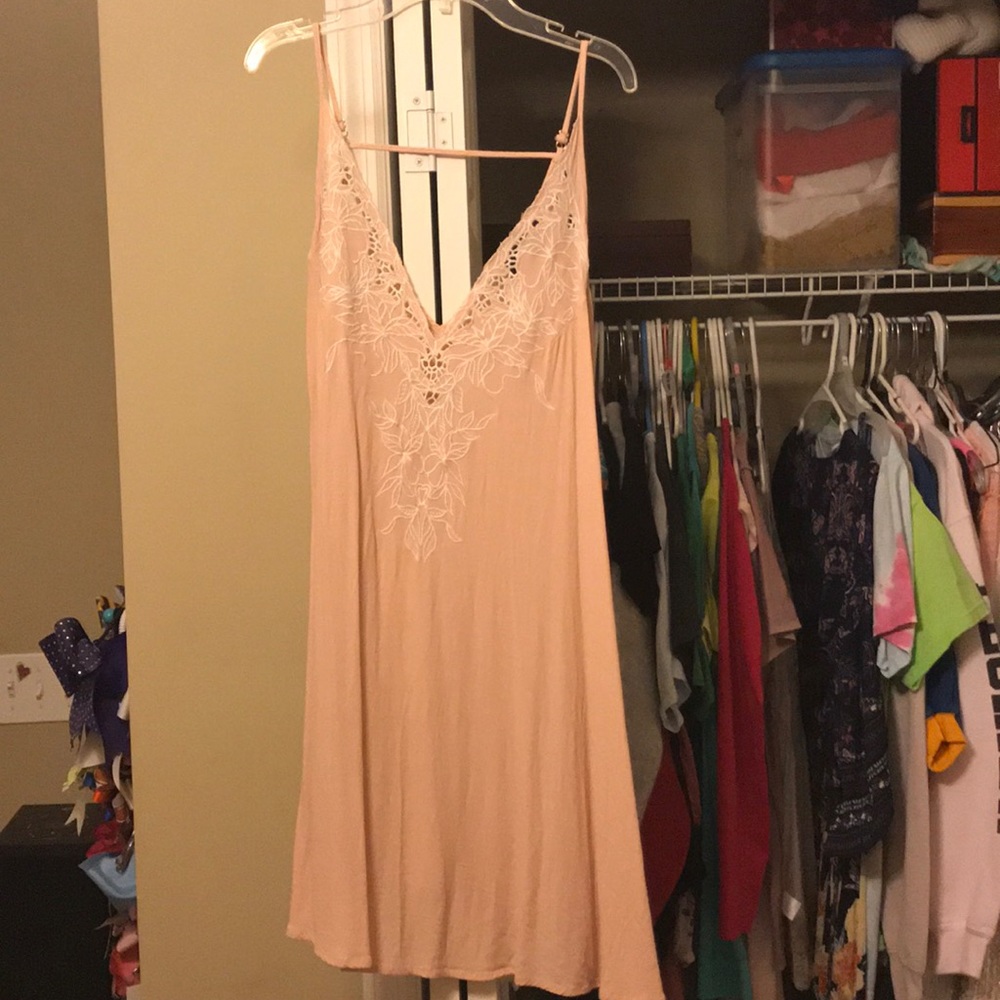 Pink summer thigh length dress